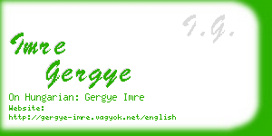 imre gergye business card